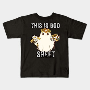 This Is Boo Sheet Ghost Retro Halloween Costume Kids T-Shirt